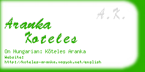 aranka koteles business card
