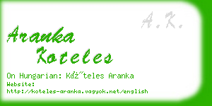 aranka koteles business card